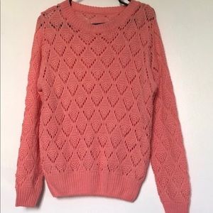 Women’s pink eyelet sweater